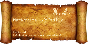 Markovics Lázár névjegykártya